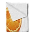 thumbnail image 2 of Nature Soft Flannel Fleece Blanket, Fresh Nature Health Citrus Orange Mediterranean Energetic Fruit Artwork Print, Cozy Plush for Indoor and Outdoor Use, 60" x 80", Orange and White, by Ambesonne, 2 of 5