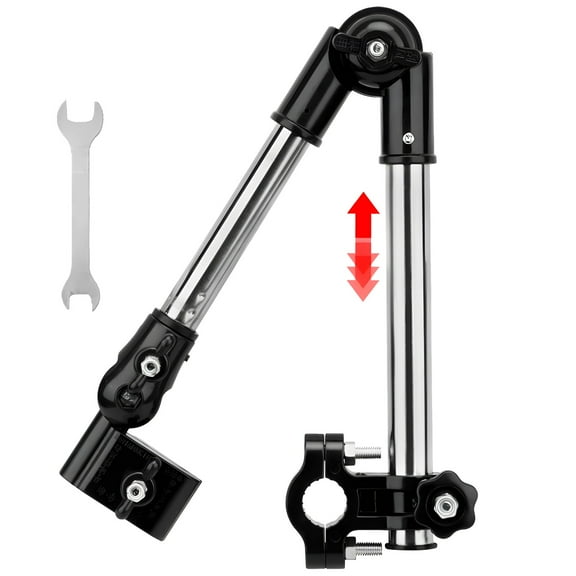 Bicycle Quick Release Umbrella Holder B-Type, Foldable Black, 360°   180° Adjustable, Includes Wrench, Ideal for Stroller, Bike, and Electric Bike