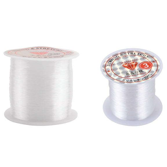 2x 0.3mm / 0.2mm Diameter Clear Nylon Fish Fishing Line Spool Beading String