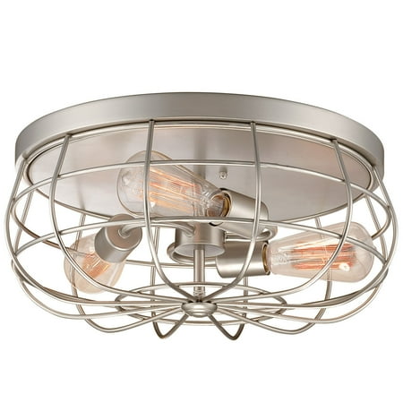 

Millennium Lighting 5323 Neo-Industrial 3 Light Flush Mount Ceiling Fixture - Nickel
