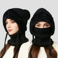 thumbnail image 4 of Eolstice 3 In 1 Knitting Hat, Winter Hat for Woman, Fleece Lined Balaclava, Winter Face Mask, Cold Weather Gear for Skiing, Snowboarding, Outdoor Winter Sports(A), 4 of 7