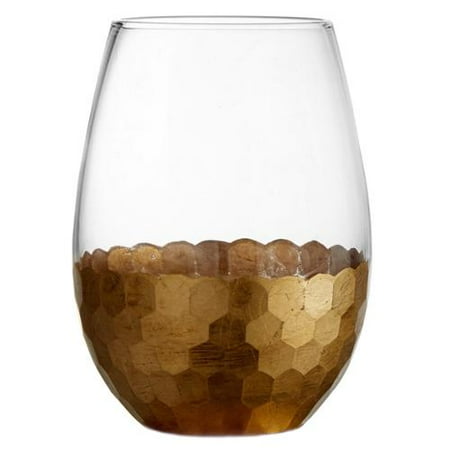 Fitz Floyd Fitz and Floyd Daphne 20-ounce Gold Stemless Glasses (Set of 4)
