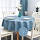 thumbnail image 1 of Romanstile Mantel redondo de vinilo 100% impermeable, resistente a derrames de aceite, resistente a las manchas, cubierta de mesa de plástico PU con respaldo de franela para cocina y comedor (azul ros, 1 of 1