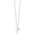 thumbnail image 3 of Auriga Fine Jewelry 925 Sterling Silver Rhodium-plated with CZ Double Cross Necklace for Women 18", 3 of 7