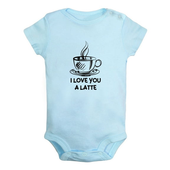 iDzn I Love You A Latte Funny Rompers For Babies, Newborn Baby Unisex Bodysuits, Infant Jumpsuits, Toddler 0-12 Months Kids One-Piece Oufits (Blue, 6-12 Months)