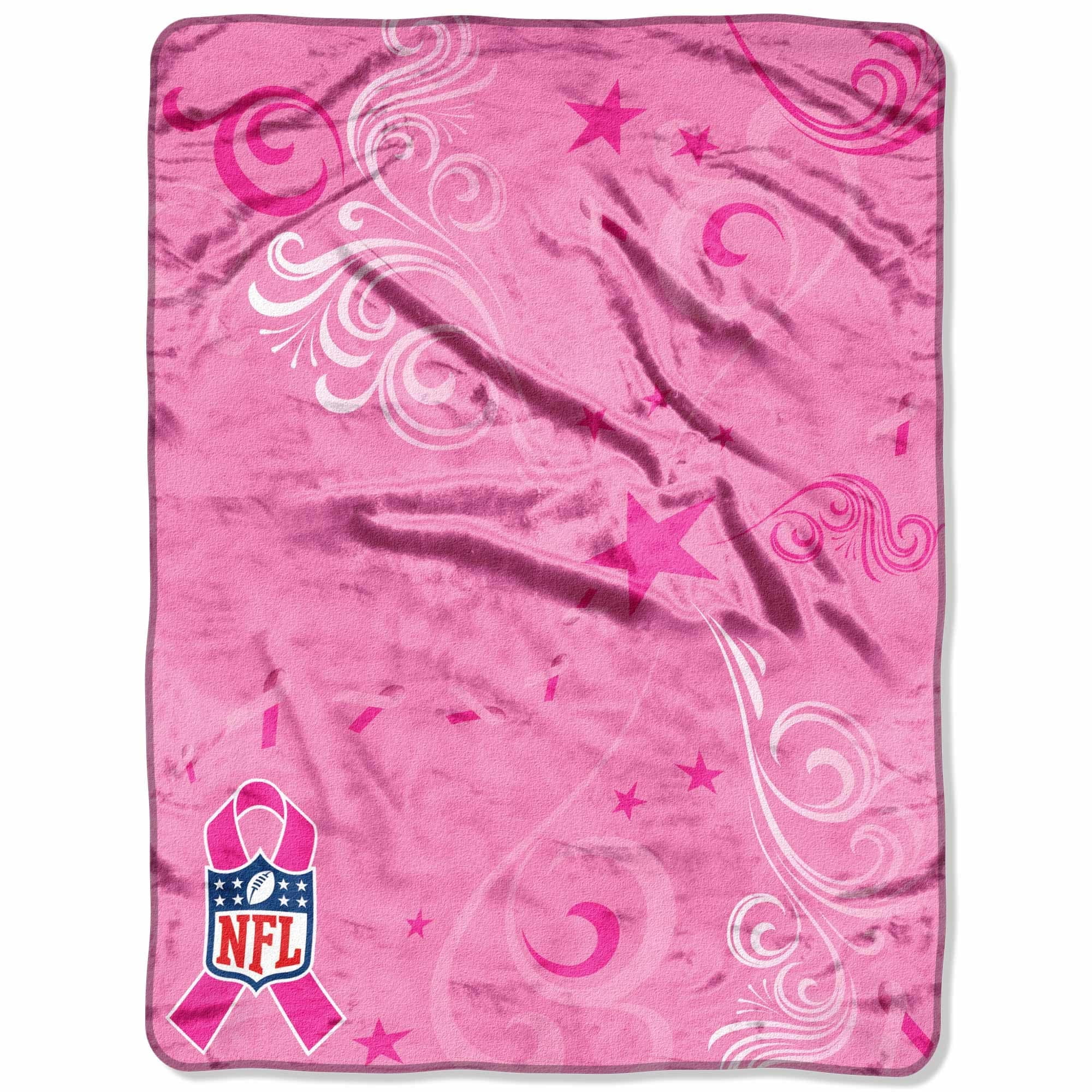 NFL Shield Breast Cancer Awareness Micro Raschel Throw Blanket Pink