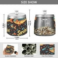 thumbnail image 2 of Yayeee Ashtray with Lid for Cigarette Smokeless Stainless Steel Home Ash Holder, Black Sardines Pattern, 2 of 7