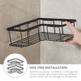 thumbnail image 4 of Black L-Shaped Adhesive Shower Rack for Home Use Made of Carbon Steel 2pcs, 4 of 6