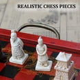 thumbnail image 3 of Ensemble d'Échecs en Bois Rétro Terracotta Pliant Chinois Rétro Terracotta Warriors Personnages en Résine Jeux de Table Cadeau d'Anniversaire, 3 of 9