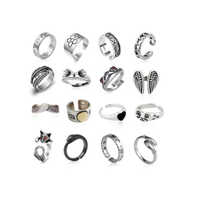 Guardurnaity Juego de anillos punk vintage Anillo de serpiente Anillo de dedo ajustable con tentáculo de pulpo, serpiente, garras de dragón, juego de Ropa, zapatos y accesorios Miscelánea No.2 Guardurnaity AP006524-02