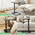 thumbnail image 4 of TV Tray Table, Adjustable Height & Rounded Metal Corners, Snack Table for Couch, Sofa, Bed, Chair, Living Room, C Shaped End Side Table for Eating, Dinner or Laptop, Small Spaces, Dark Gray, 4 of 17