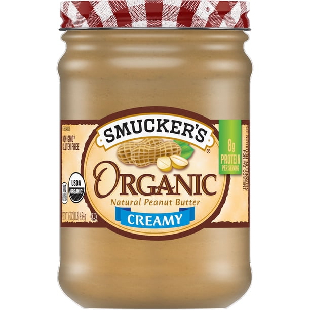 Smucker's Organic Natural Creamy Peanut Butter, 16 Ounce (Pack of 6