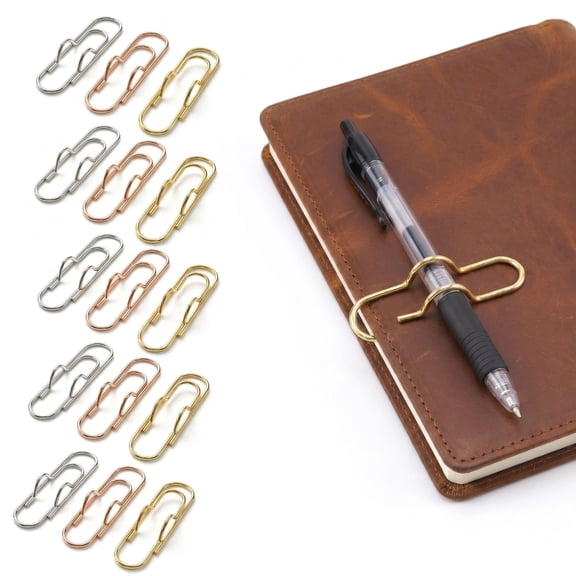 15 Pack Multi-Color Metal Pen Clips, Portable Paper Fastening Clips for Notebook and Daily Office Use