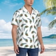 thumbnail image 5 of Balery Colorful Grass Print Men's Hawaiian Shirts Short Sleeve Beach Shirt Relaxed Fit Vacation Button Down Shirts-3X-Large, 5 of 9