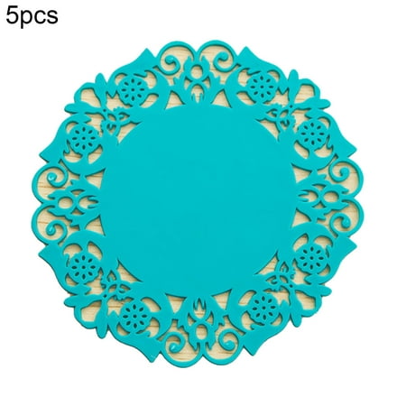 

Meizhencang 5Pcs Cup Mat Eco-friendly Heat Resistant Silicone Heat Insulation Mug Pad for Kitchen