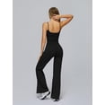 thumbnail image 3 of PISONIC Womens Workout Sets Two Piece Spaghetti Straps Crop Top Matching Straight Leg Pants Gym Work Pilates Outfits, 3 of 6
