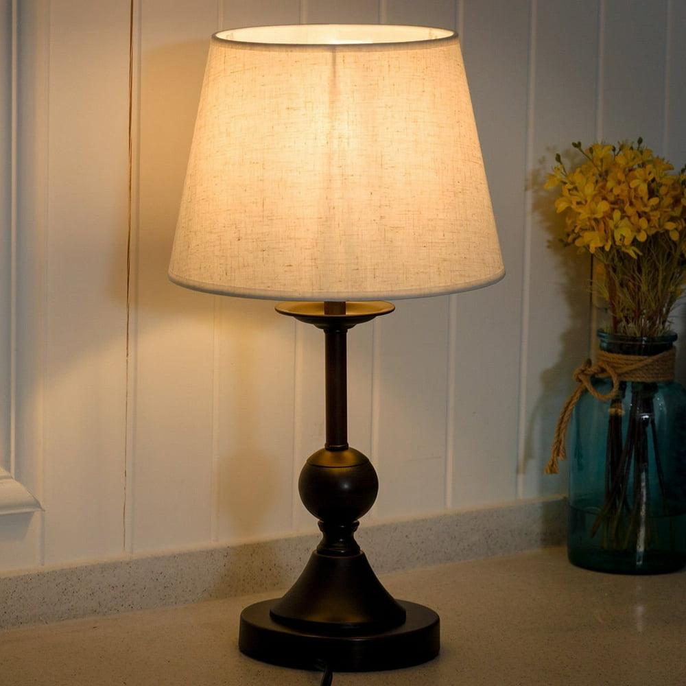 New 10" Antique Brass Bedside Table Lamp w/ LED Bulb Office Bedroom