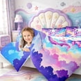 thumbnail image 4 of Manfei 3D Print Amphibian Axolotl 7-Piece Twin Bedding,Cute Salamander Pattern Bedding Comforter Set,Colorful Stars Reversible, 4 of 7