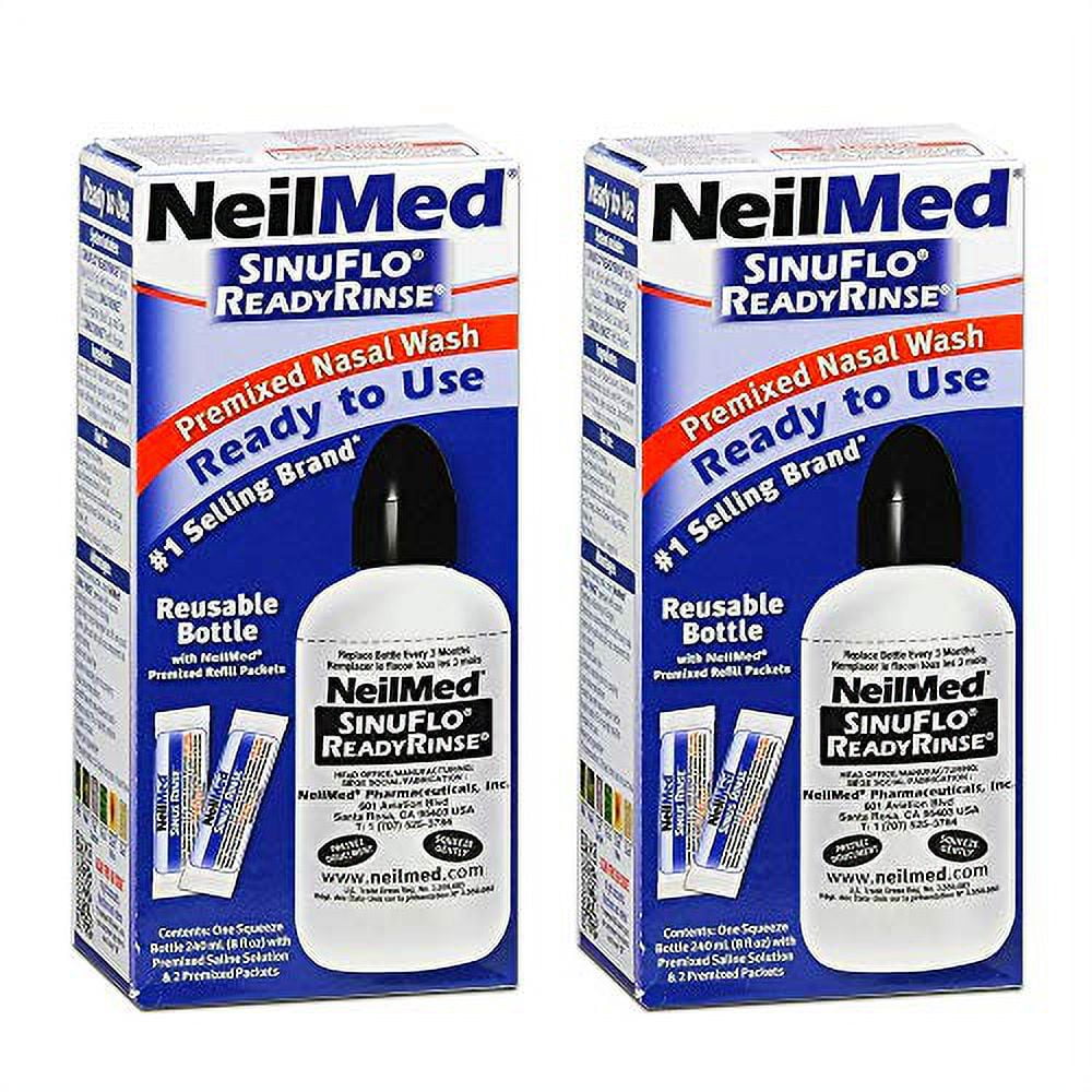 Neilmed Sinuflo Ready Rinse, Premixed Saline Nasal Rinse - 8 Oz, 2 Pack
