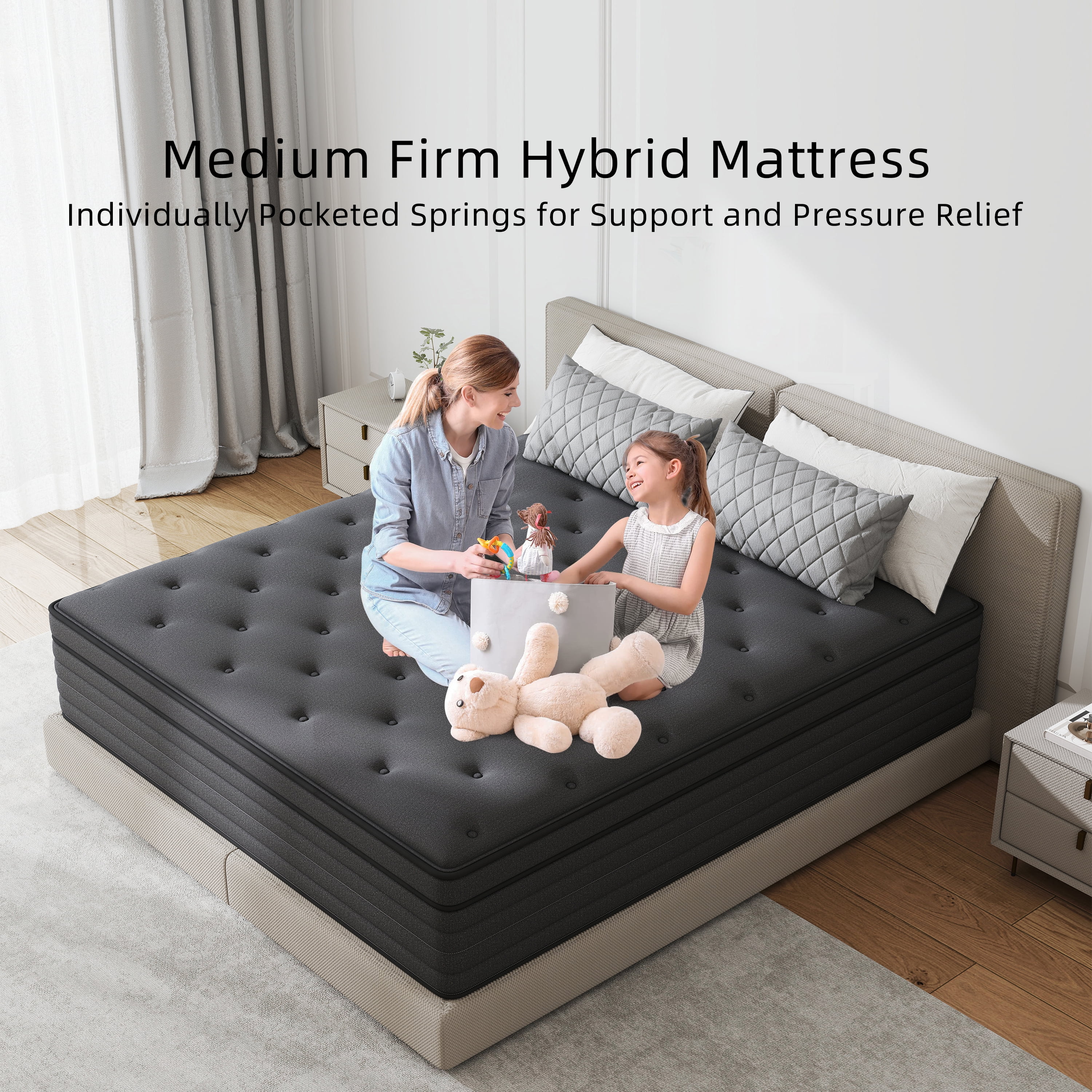 12 inch Full Mattress Gel Memory Foam Spring Hybrid Mattress In A Box,Medium Firm