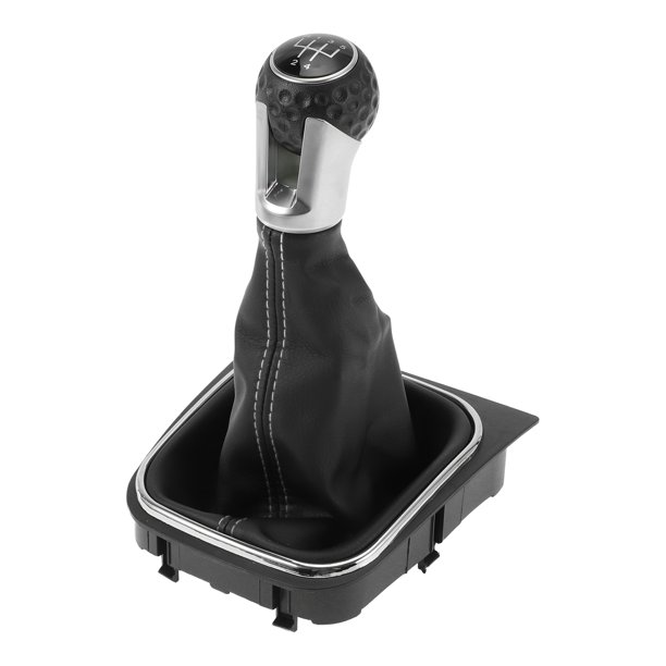 Pomo de cambio manual de 5 velocidades Unique Bargains con cubierta para VW Golf 5 MK5 GTI GTD R32 2004-2009, palanca de cambios de plástico y cuero sintético, negro y blanco