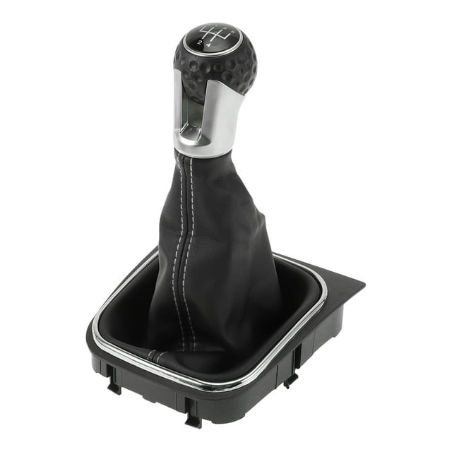 Pomo de cambio manual de 5 velocidades Unique Bargains con cubierta para VW Golf 5 MK5 GTI GTD R32 2004-2009, palanca de cambios de plástico y cuero sintético, negro y blanco