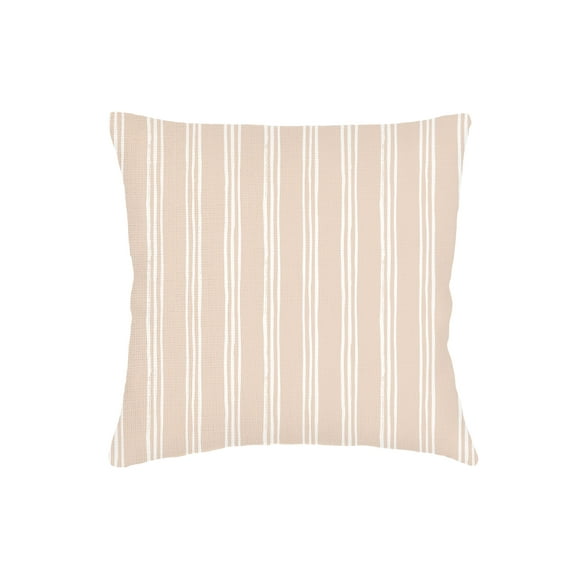 Ocean Drift Beige Stripe Linen Euro Pillow 26x26 Down