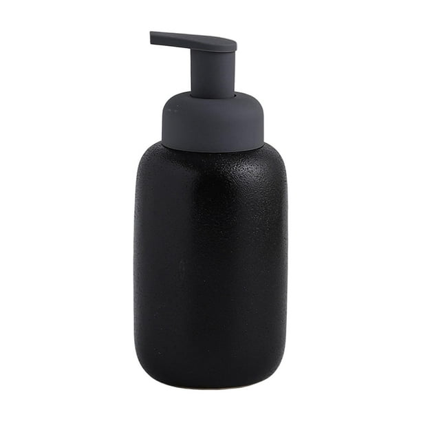 Dispensador de jabón de cerámica de 1 pieza, loción, gel de ducha, bomba manual de loción. Negro A