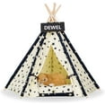 thumbnail image 1 of DEWEL Pet Teepee Removable Washable Dog Bed Portable Cat Tent Pet Sweet House for Dog Cat Pet (Without Cushion), 1 of 7