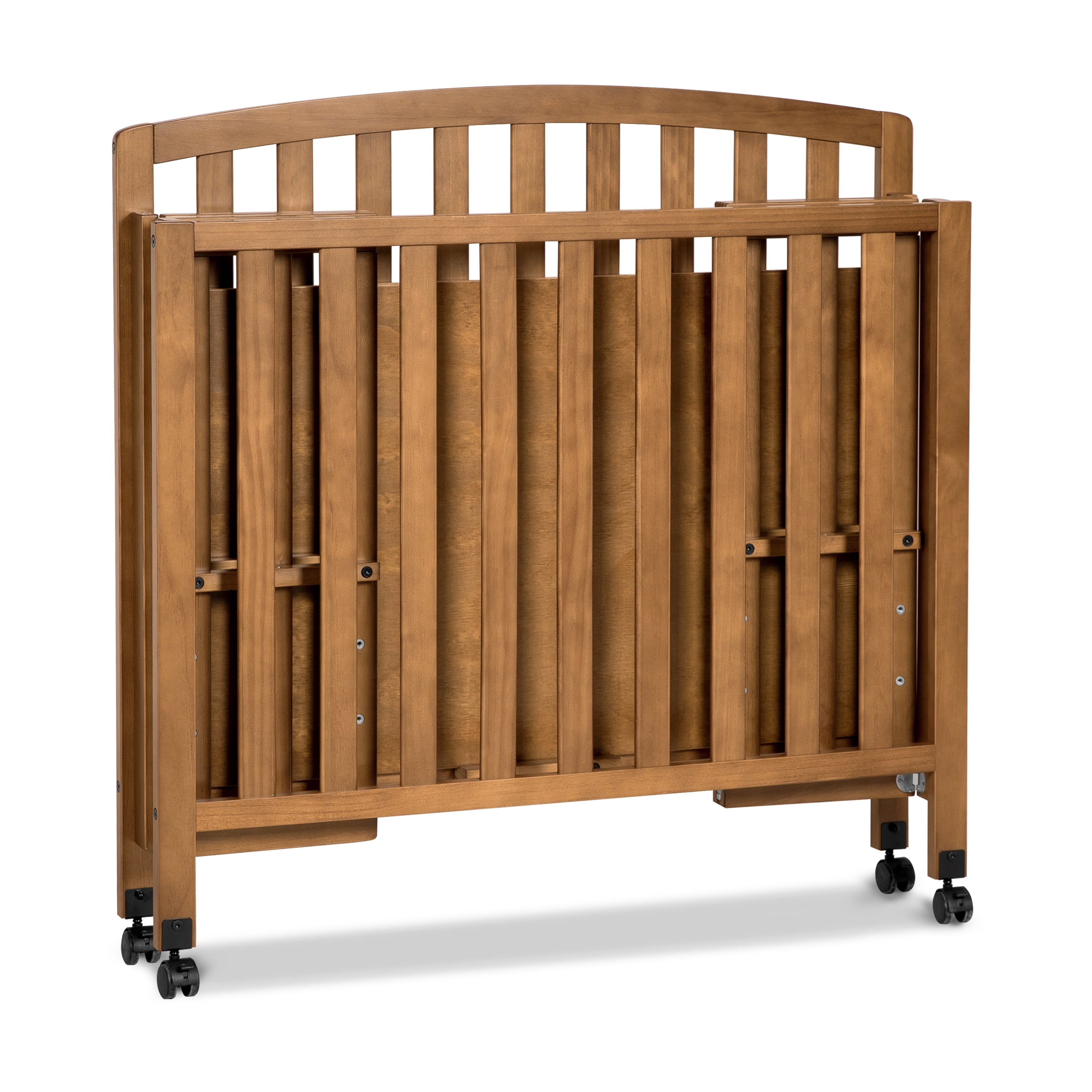 DaVinci Dylan Folding Portable 3-in-1 Mini Crib and Twin Bed, Chestnut