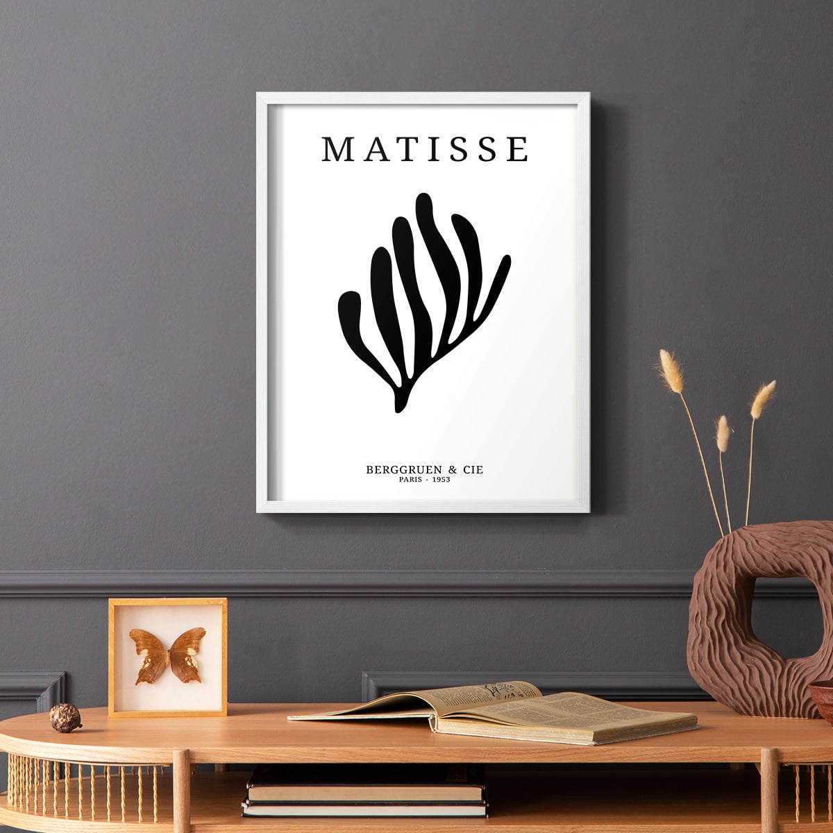 Matisse CDXIV in White Solid Wood Framed Print No Nail Hanging
