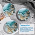 thumbnail image 2 of Ounissouiy Posavasos de cerámica de oro azul Base de taza Absorbente Mármol Océano Decorativo Mostrada 4 piezas Ounissouiy HA026036-01, 2 of 6
