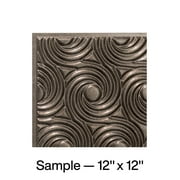 FASÄDE Cyclone Decorative Vinyl Glue Up Ceiling Panel in Smoked Pewter (12X12 Inch Sample)