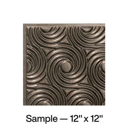 FASÄDE Cyclone Decorative Vinyl Glue Up Ceiling Panel in Smoked Pewter (12X12 Inch Sample)