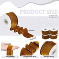 thumbnail image 2 of 4 Rolls 21.8 Yards Silk Velvet Ribbon 1-5/8 Inch Handmade Fringe Ribbons Raw Edge Satin Ribbon with Spool for Wedding Gift Wrapping Hair Bows Flower Home Decorating Coconut Brown for DIY, 2 of 7