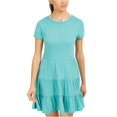 thumbnail image 1 of BeBop Womens Teired Shirt Dress medgreen XS, 1 of 1