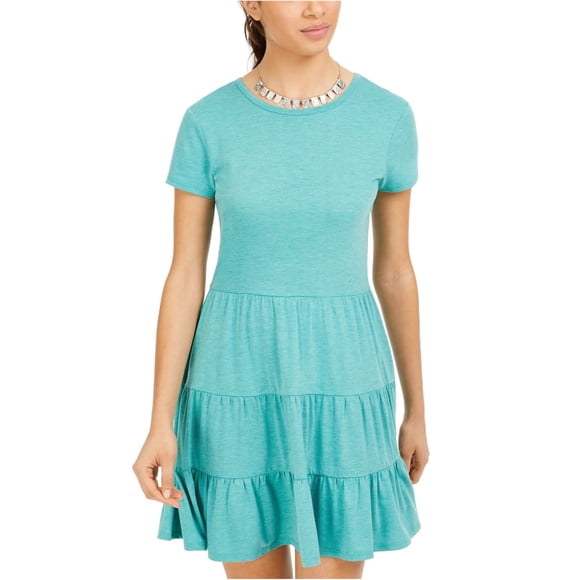 BeBop Womens Teired Shirt Dress medgreen XS