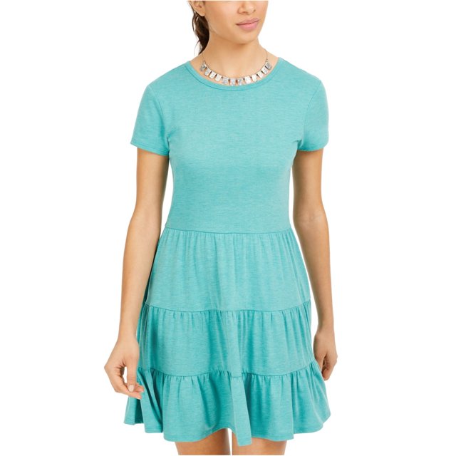 BeBop Womens Teired Shirt Dress medgreen XS