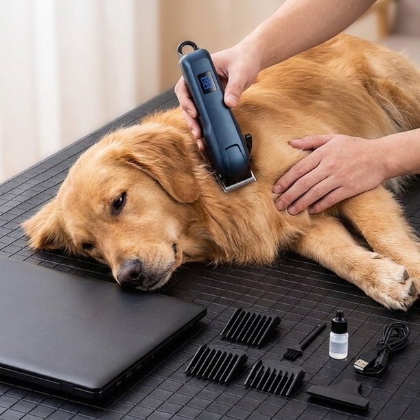 Cortapelos para mascotas, kit aseo para mascotas, inalámbrico, multizona para animales, ergonómico, silencioso, ligero, cortapelos profesional para azul
