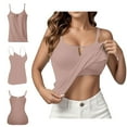 thumbnail image 2 of Clearance Sale! Women's Fashion Casual Tank Tops Halter Tops with Built-in Bra for Summer 2025 Yoga Gym Sleeveless Camisole Plus Size Underwear Tops XXXXXXL Size Coffee, 2 of 8
