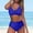 Blue, variant on Otvok Womens Bikini Sets Two Piece Swimsuit Solid V Neck Twist Front Adjustable Spaghetti Straps Bathing Suit