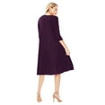 thumbnail image 3 of Women's Relexed Fit 3/4 Sleeve Round Neck A-Line Long Dress, 3 of 4