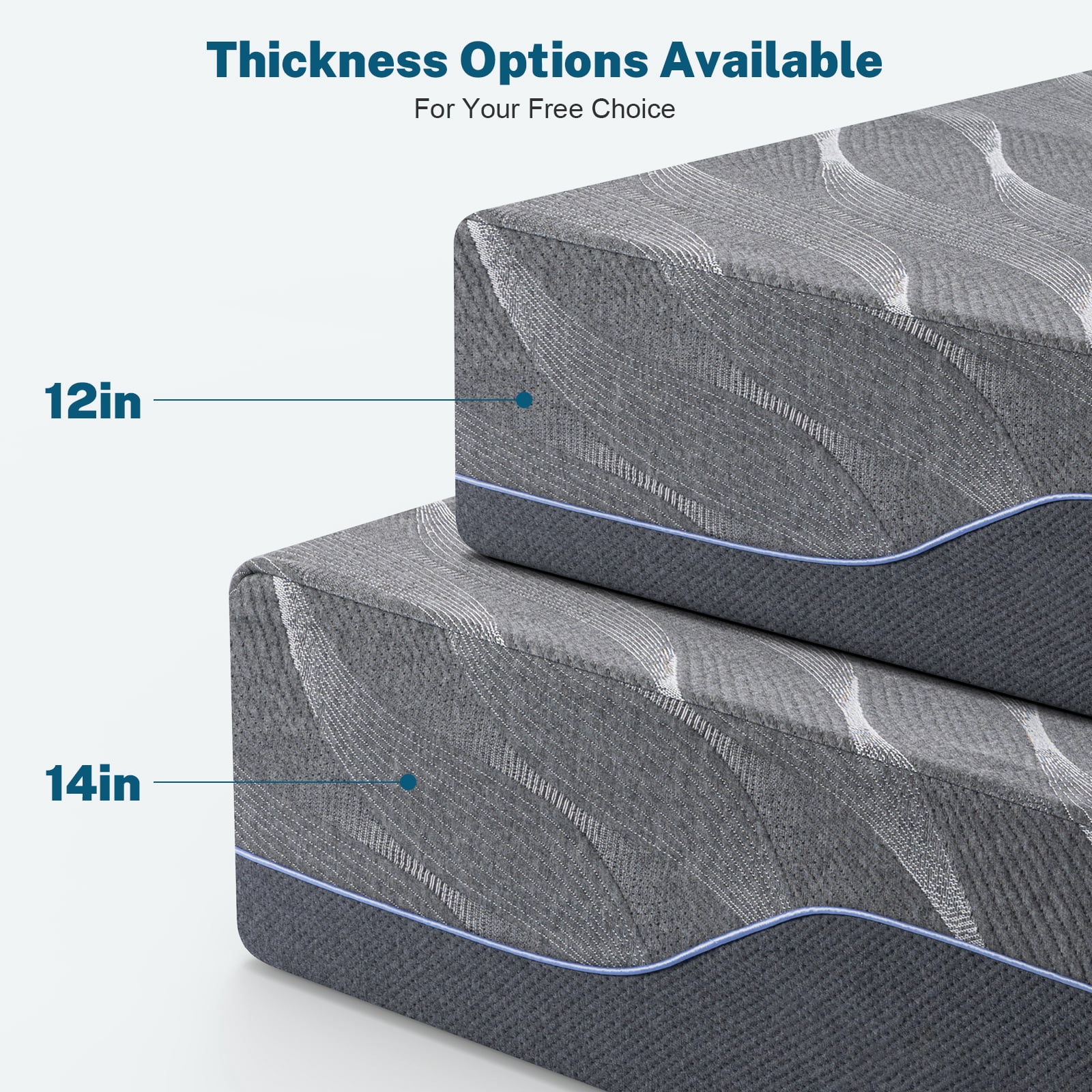 14 Inch Gel Memory Foam Mattress, Full Size, Medium Firm Comfort, Fits Adjustable Beds
