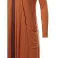 thumbnail image 4 of A2Y Women's Lightweight Open Front Pocket Long Length Long Sleeve Rayon Spandex Cardigan Copper 3XL, 4 of 5