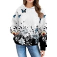 thumbnail image 5 of Mercatoo Girls 𝐅loral Butterfly Graphic Hoodies Fall Winter Oversized 𝐇ooded Sweatshirts Long Sleeve Pullover Hoodie Pocket, 5 of 7