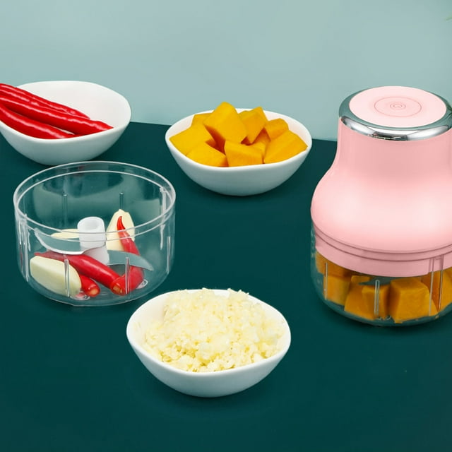 Fiudx Picadora de Ajo, Funcionamiento con Un Solo Toque, Capacidad de 250 Ml, Motor Potente, Cuchilla de Acero Inoxidable, Fácil de Limpiar, Tamaño Compacto, Procesador de Alimentos para Cocina, Coci