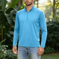 thumbnail image 2 of ZIXKCGDSE Men's Long Sleeve Athletic Shirts 1/4 Pullover Zip Long Sleeve Lightweight Tops Size S, 2 of 4