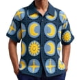 thumbnail image 2 of Tqyyweavej Men's Knit Shirts Crochet Striped Summer Short Sleeve Sweater Botton Down Lapel Collar Color Block Tops Size M to 3XL, 2 of 7
