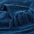 thumbnail image 3 of Americanflat Chenille Throw Blanket in Blue with - Breathable Polyester with Decorative Fringe - Wrinkle and Fade Resistant - 50" x 60", 3 of 5