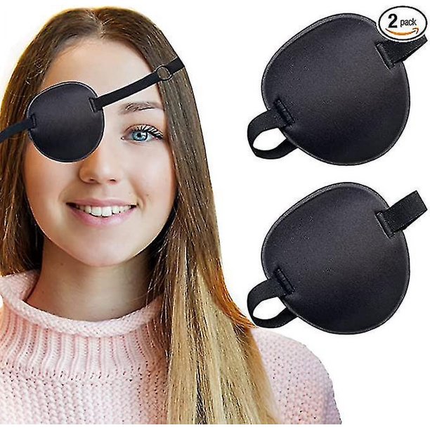 Parche para ojos de 2 piezas, suave, ajustable, para ambliopía, ojos vagos